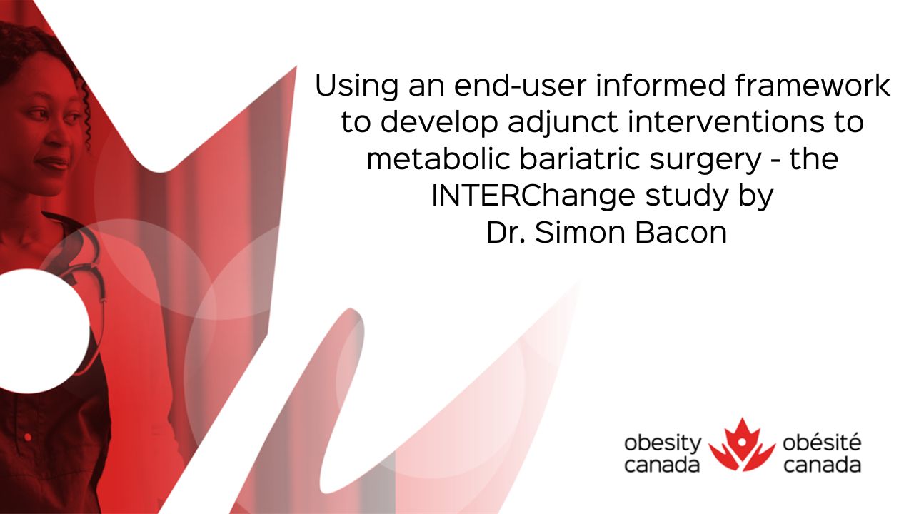 Title slide of a presentation titled "Disparities in Obesity Management: Racism in Medicine and the Flawed use of BMI" by Dr. Sean Wharton. The slide features the Obesity Canada logo and a Canadian flag design.